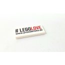 PROMOBRICKS&reg; 2x4 Fliese &bdquo;#LEGOLOVE&ldquo; wei&szlig;