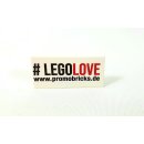 PROMOBRICKS® 2x4 Fliese „#LEGOLOVE“ weiß