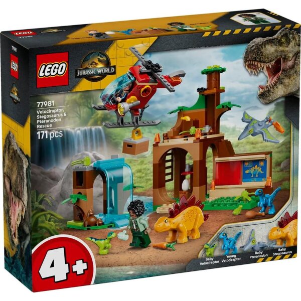 LEGO® Jurassic World 77981 - Rettungszentrum für Junge Velociraptoren, Stegosaurier und Pteranodon
